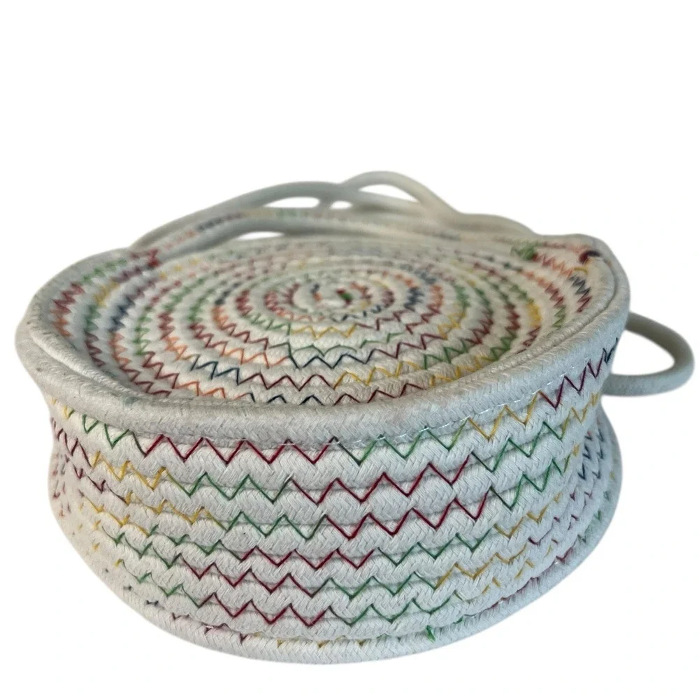 Crochet Floral Crossbody Bag Colorful Flower Boho Cottagecore Woven Open